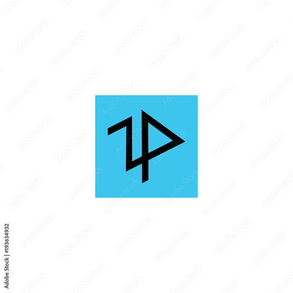 art of letter zp logo vector