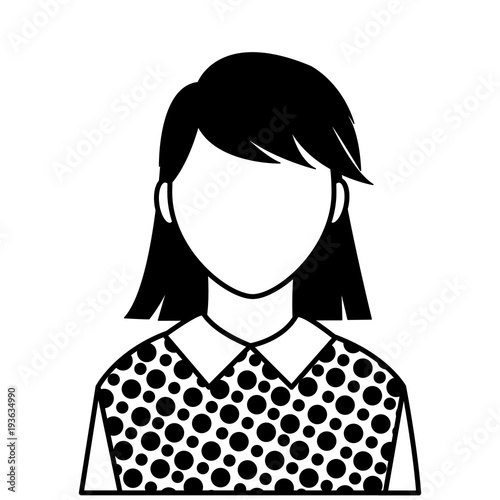 filling texture avatar woman with faceless and elegant blouse