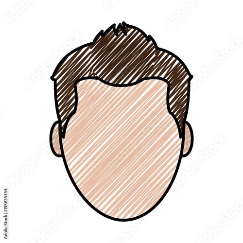 doodle avatar man with faceless and hairstyle design