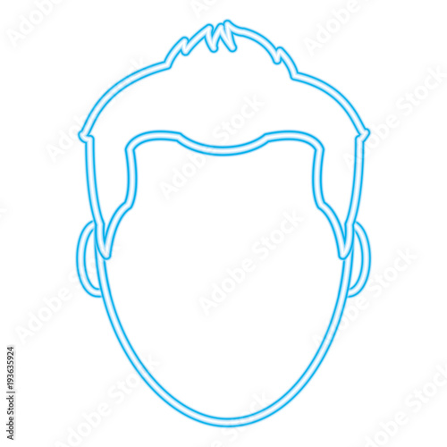 neon line avatar man with faceless and hairstyle design