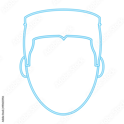 neon line avatar man head with hairstyle and faceless