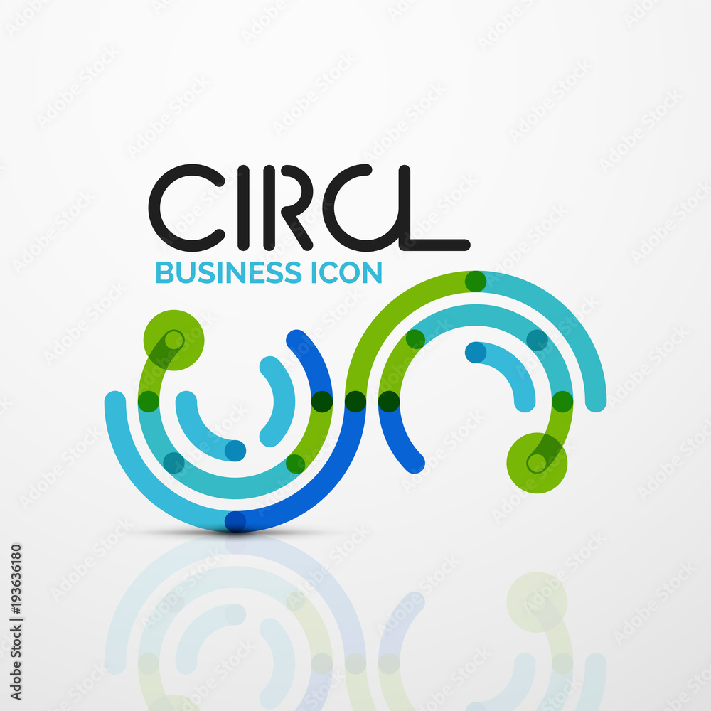 Fototapeta premium Abstract swirl lines symbol, circle logo icon