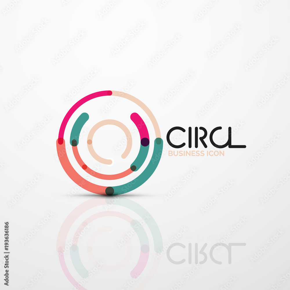 Obraz premium Abstract swirl lines symbol, circle logo icon