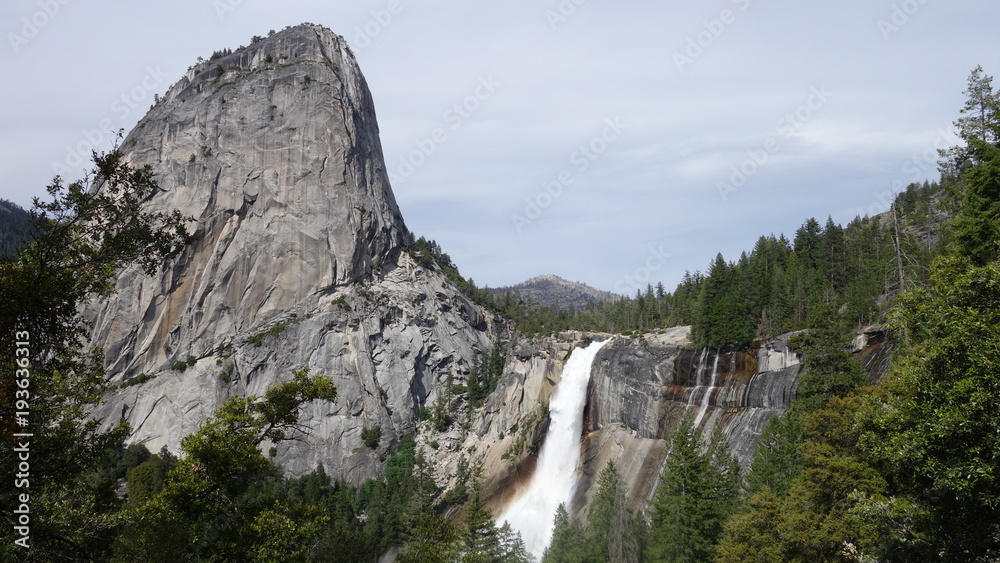 Half Dome and Nevada fall in Yosemite National Park (CA, USA)