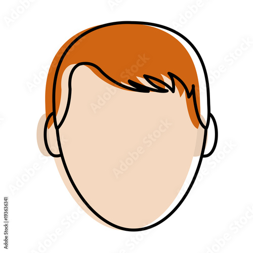 colorful avatar man head with default face and hairstyle