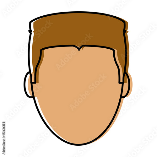 colorful avatar man head with hairstyle and faceless