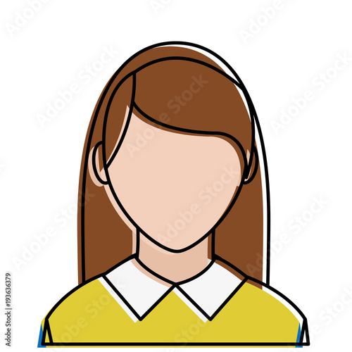 colorful avatar elegant woman with blouse and faceless