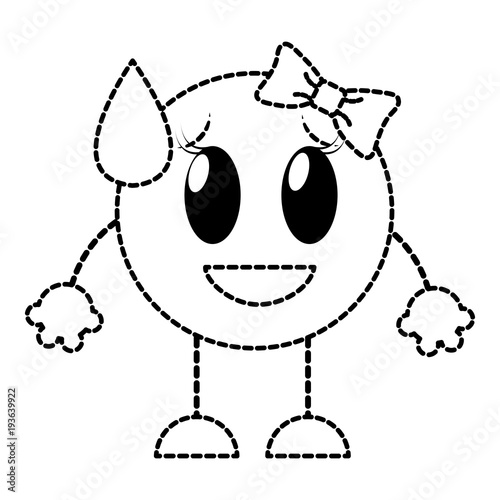dotted shape shame laugh female emoji expression with arms and legs
