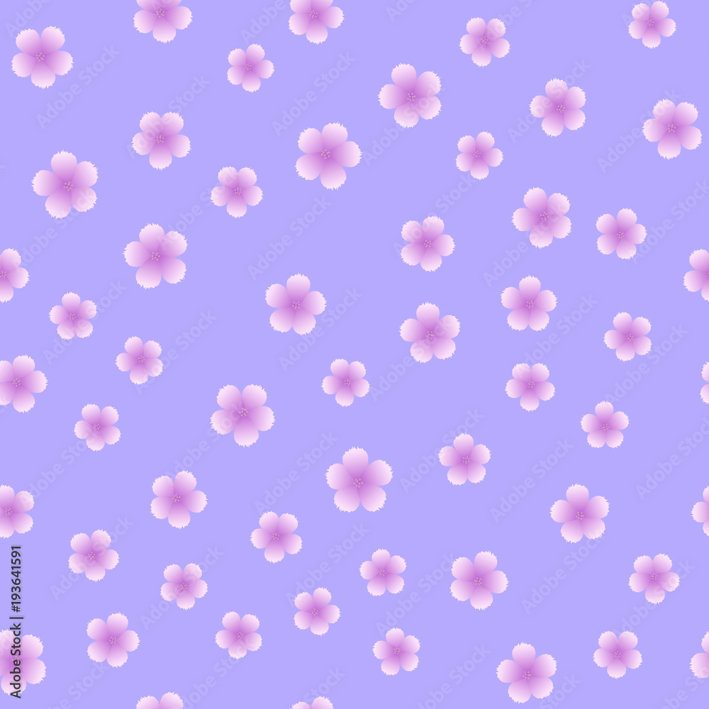 Seamless pattern with pink flower on pink background. Vector.
