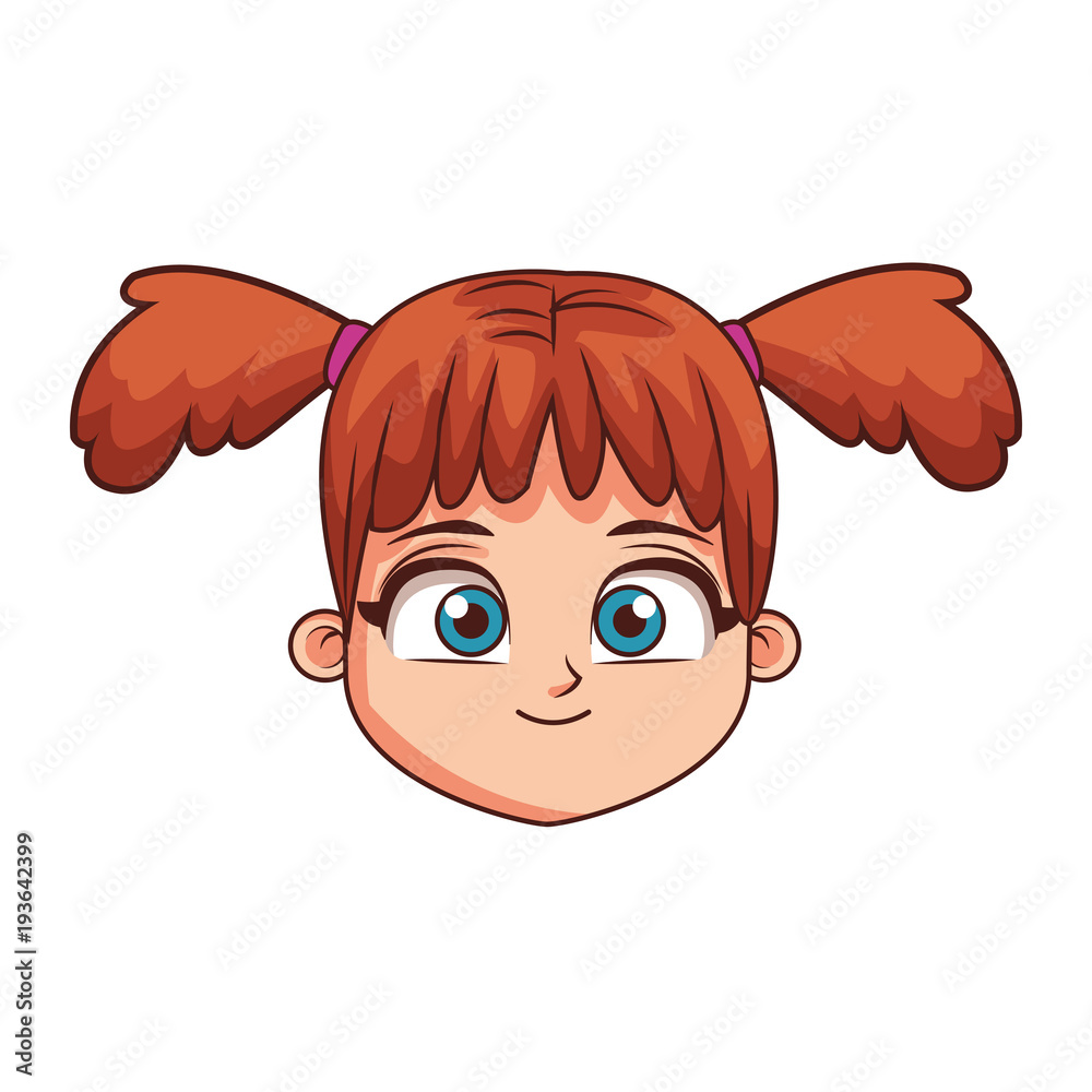 Beautiful girl face cartoon vector illustration graphic design Beautiful girl face cartoon vector illustration graphic design