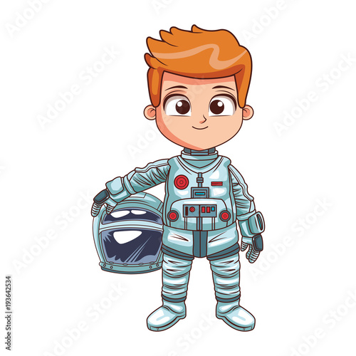 Astronaut girl cartoon vector illustration graphic design