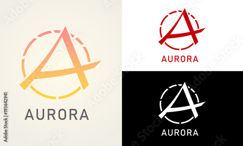 A letter logo design, letter A vector icon, aurora logo design