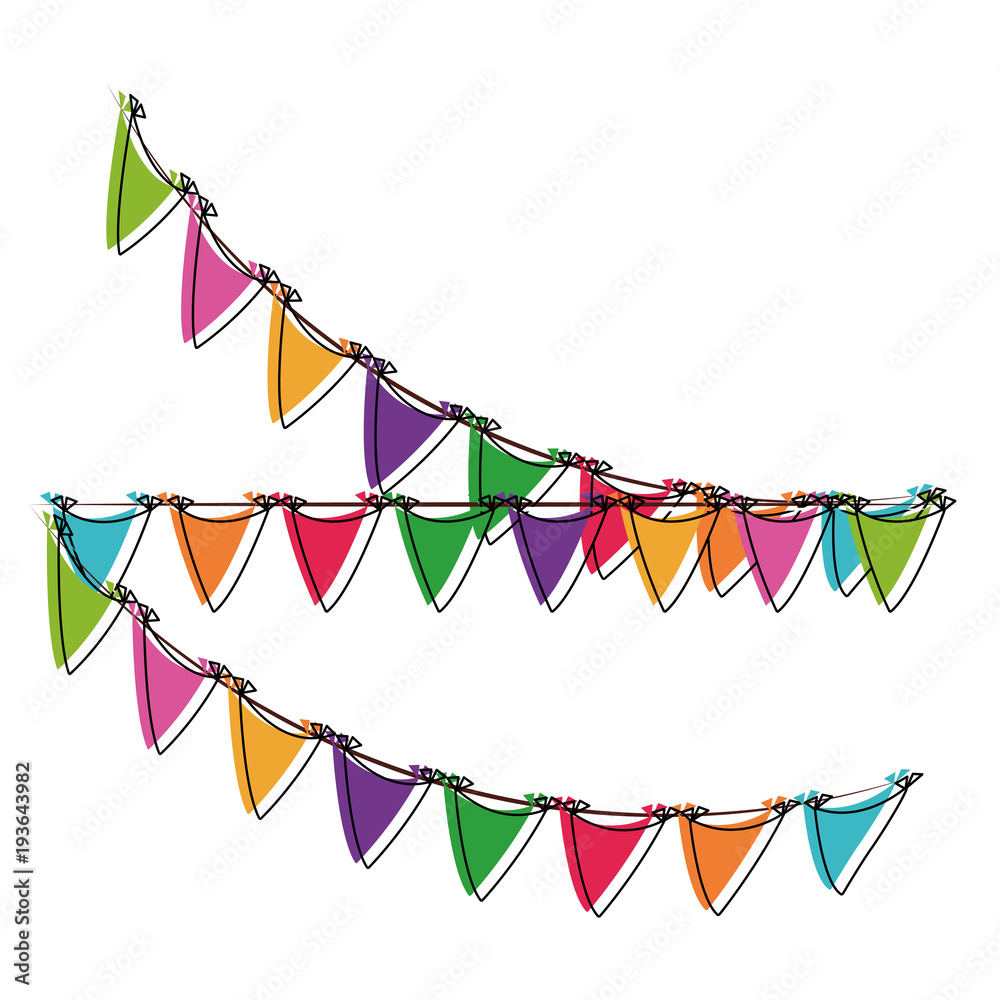 Obraz premium Decorative pennants isolated vector illustration graphic design