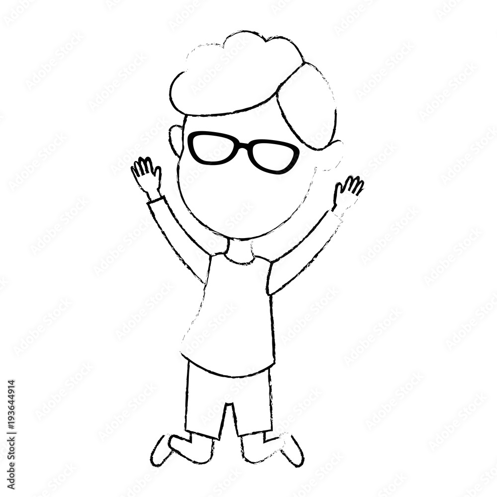 cute and little boy celebrating vector illustration design cute and little boy celebrating vector illustration design