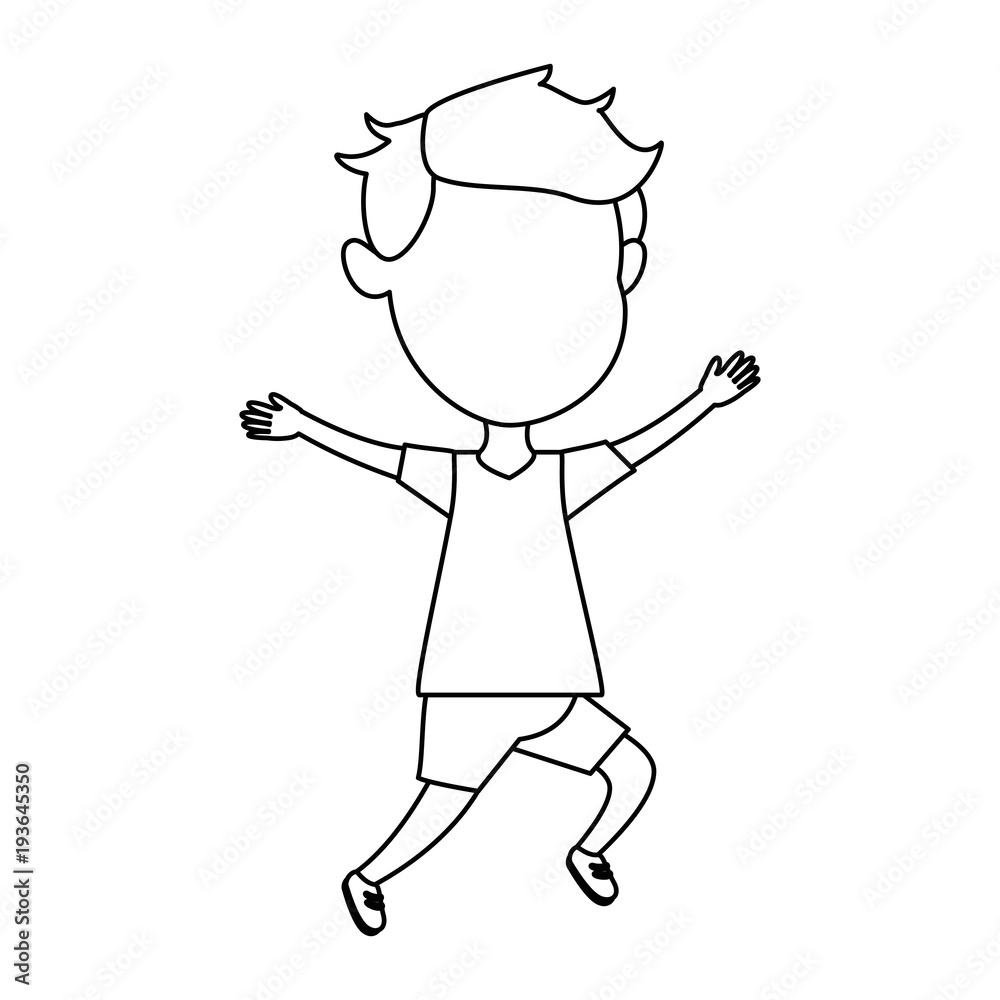 cute and little boy celebrating vector illustration design