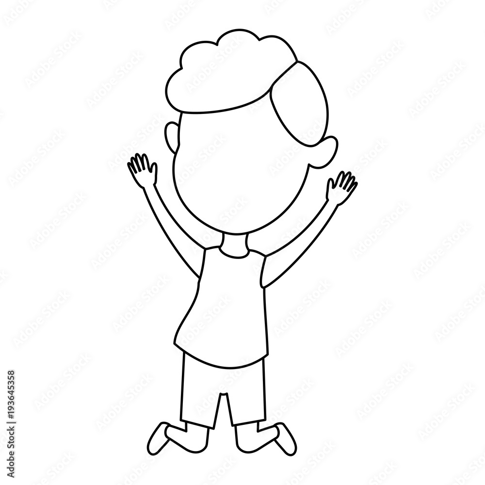 cute and little boy celebrating vector illustration design