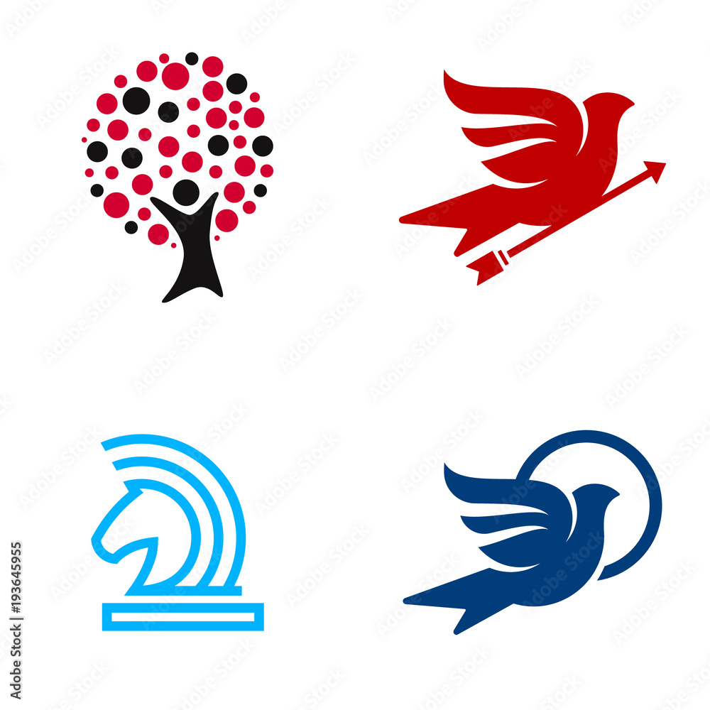 Obraz premium consulting logo vector icon illustration collection 