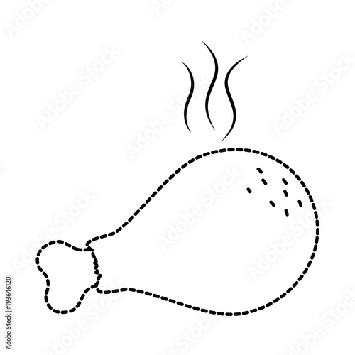 delicious chicken thigh icon vector illustration design