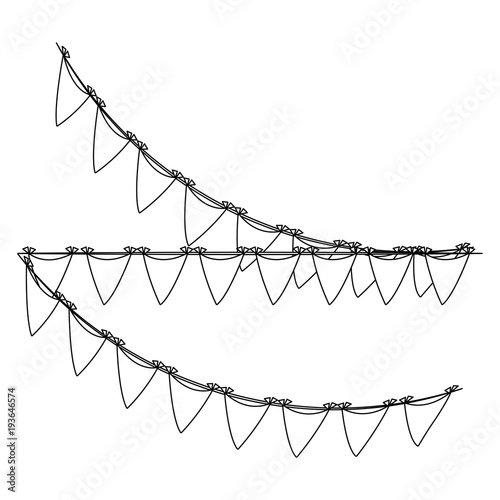 Decorative pennants isolated vector illustration graphic design