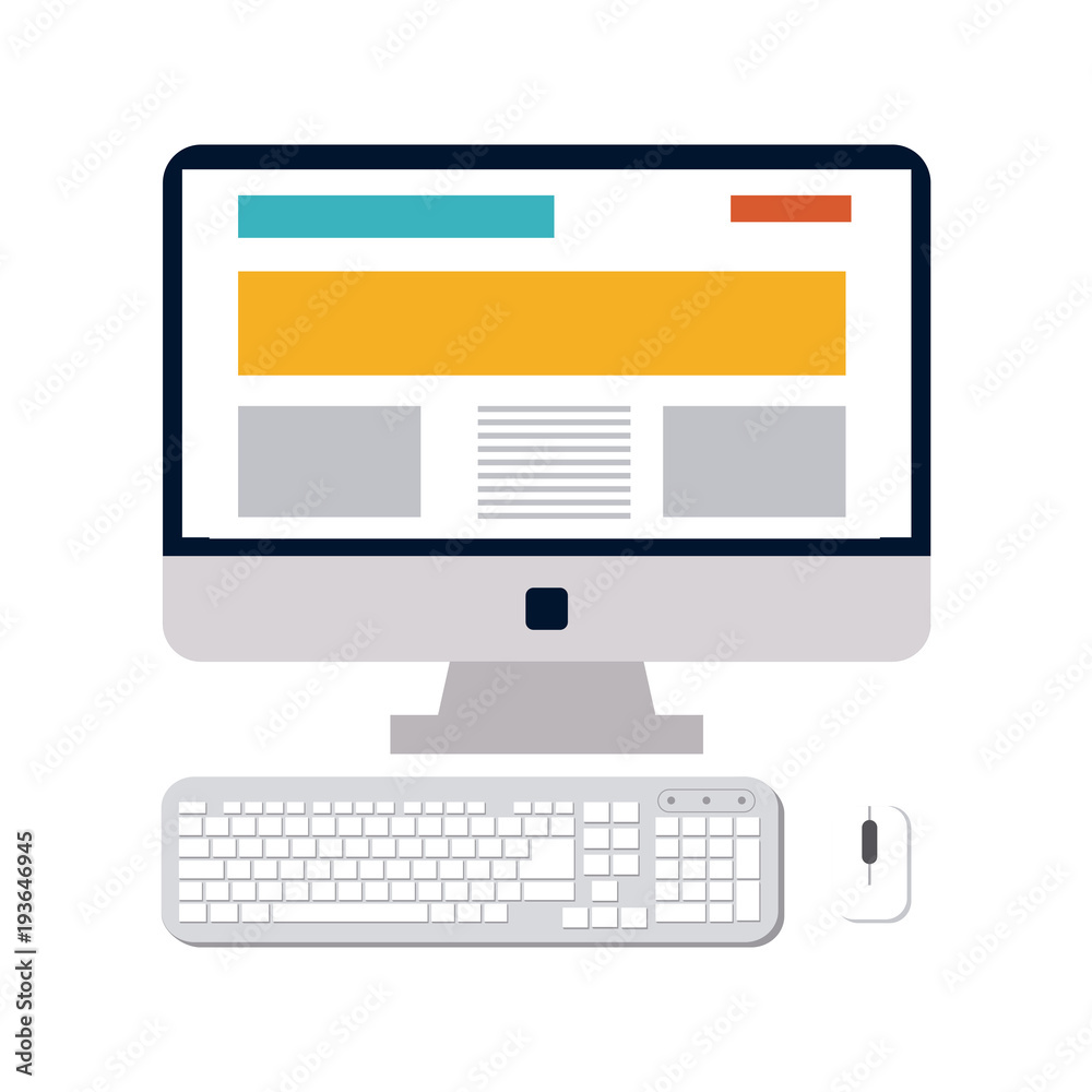 Desk computer technology vector illustration graphic design Desk computer technology vector illustration graphic design