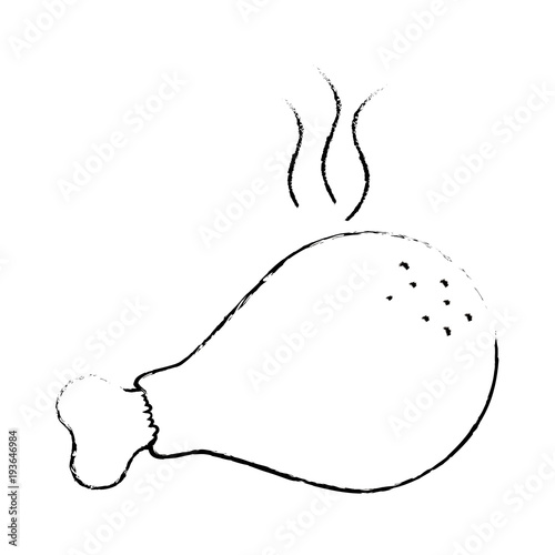 delicious chicken thigh icon vector illustration design