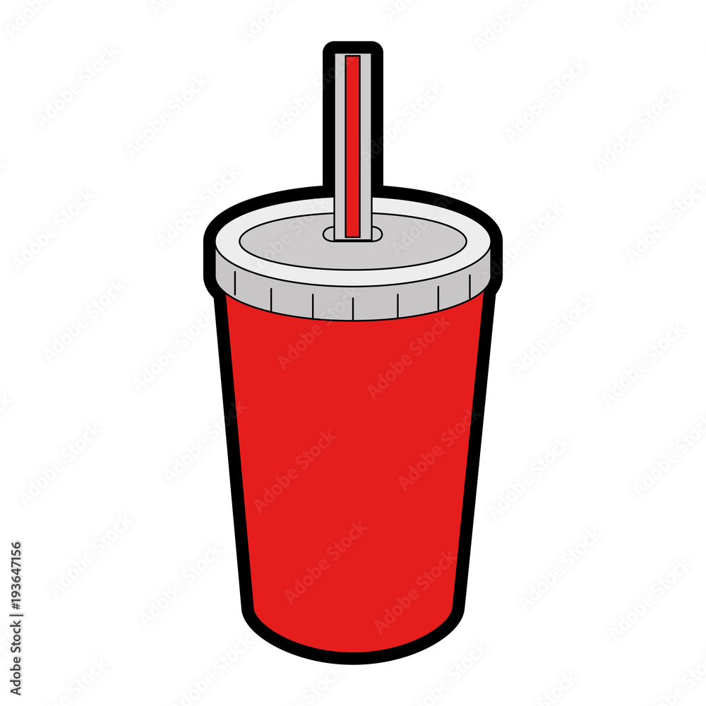 fresh soda in plastic cup with straw vector illustration design fresh soda in plastic cup with straw vector illustration design
