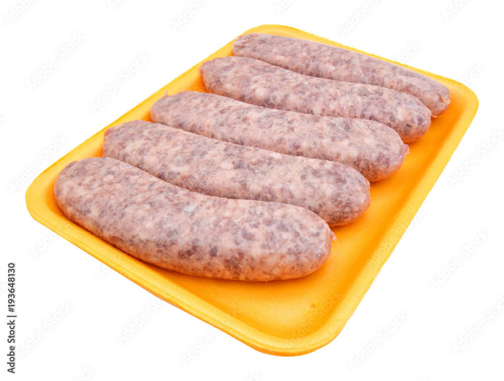 Sausage on white background 