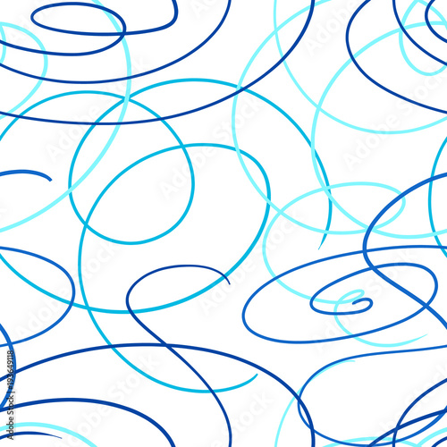 Abstract tangled curves vector seamless pattern