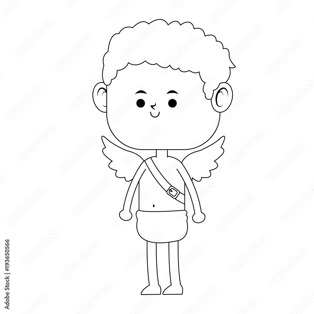 Cupid with bow shooting love vector illustration graphic design Cupid with bow shooting love vector illustration graphic design