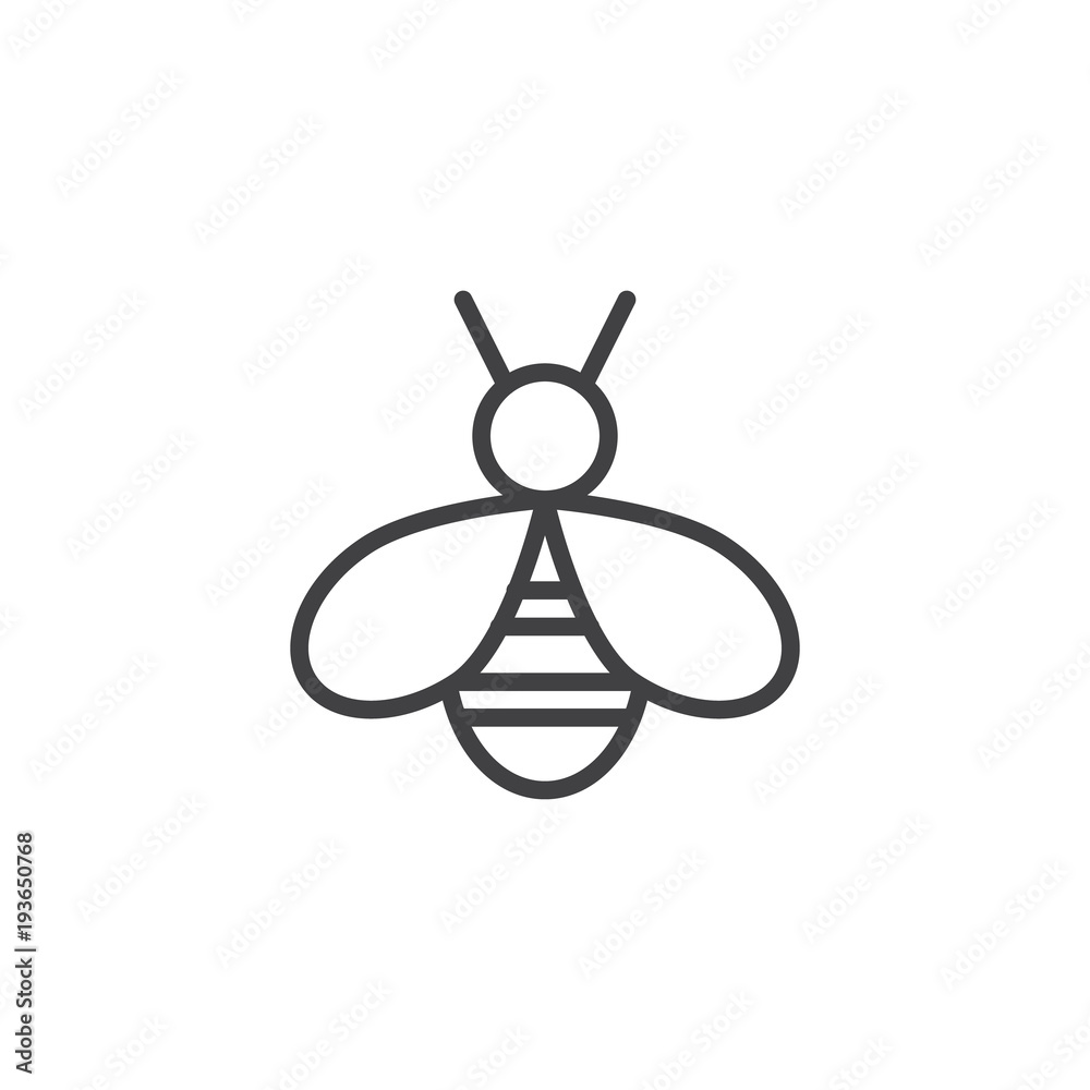 Bee outline icon. linear style sign for mobile concept and web design. Honeybee simple line vector icon. Symbol, logo illustration. Pixel perfect vector graphics Bee outline icon. linear style sign for mobile concept and web design. Honeybee simple line vector icon. Symbol, logo illustration. Pixel perfect vector graphics
