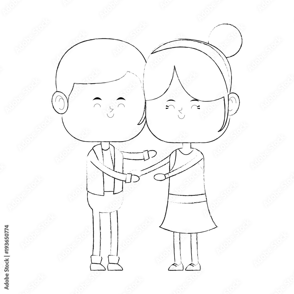 Cute couple cartoon vector illustration graphic design Cute couple cartoon vector illustration graphic design