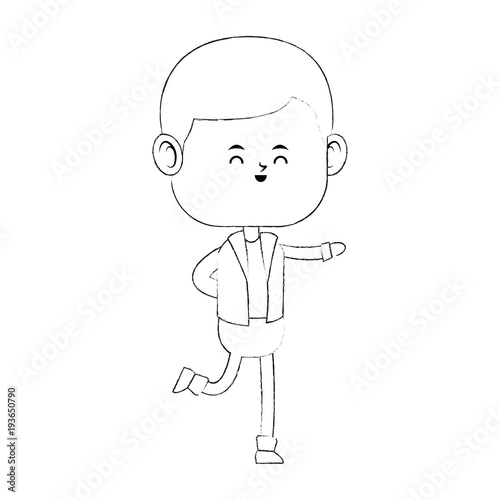 Cute boy cartoon vector illustration graphic design