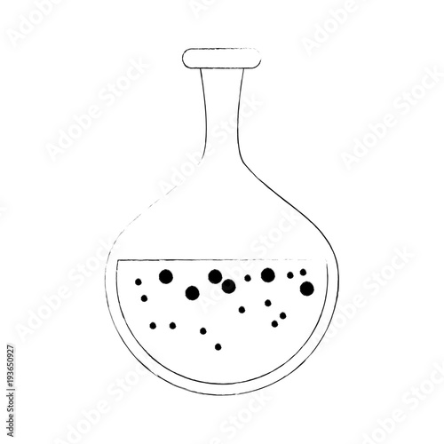 Chemistry flask with liquid vector illustration graphic design