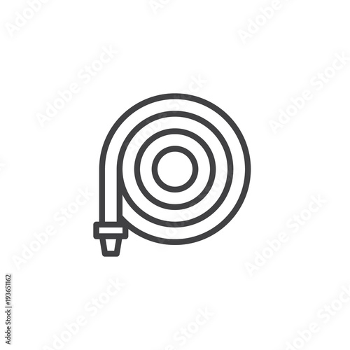 Watering hose outline icon. linear style sign for mobile concept and web design. Garden Hose simple line vector icon. Symbol, logo illustration. Pixel perfect vector graphics