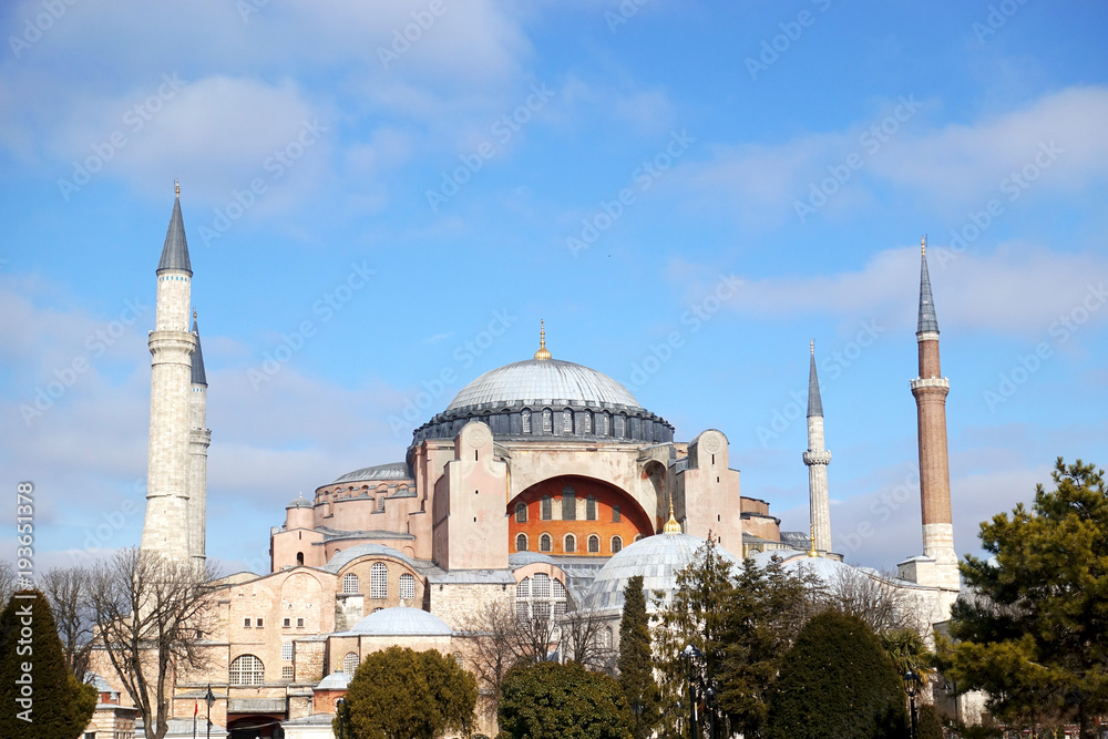 Famous Byzantine shrine. Hagia Sophia museum (Ayasofya Muzesi) in Istanbul, Turkey