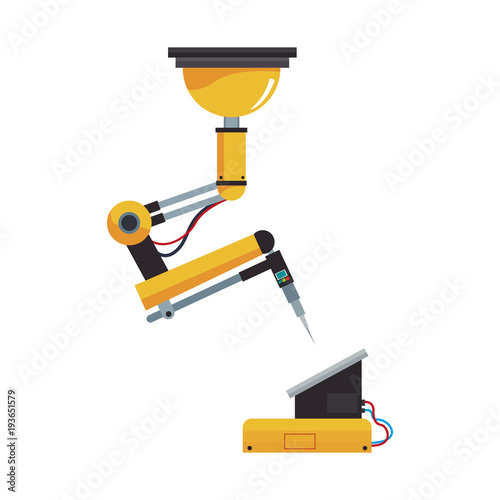 Factory robot arm vector illustration graphic design