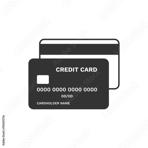 Credit card icon. Vector.