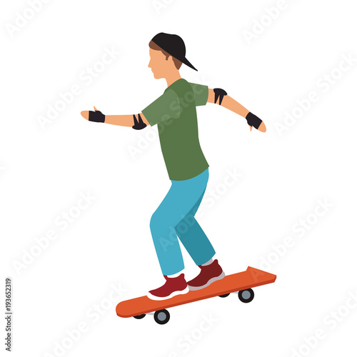 Boy on skateboard vector illustration graphic design