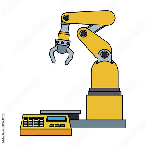 Factory robot arm vector illustration graphic design