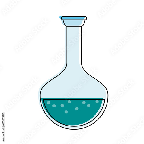 Chemistry flask with liquid icon vector illustration graphic design