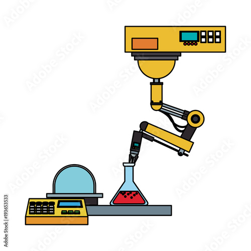 Factory robot arm icon vector illustration graphic design