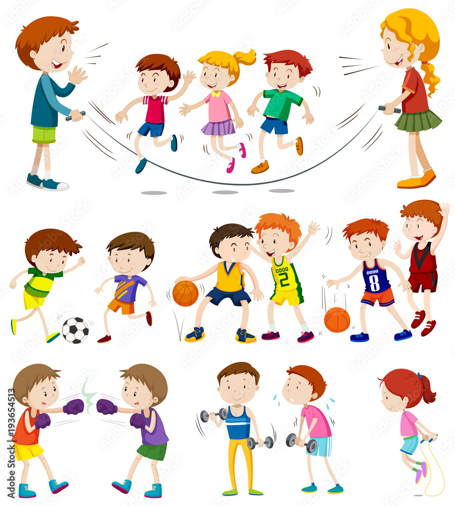 Children playing different sports Children playing different sports