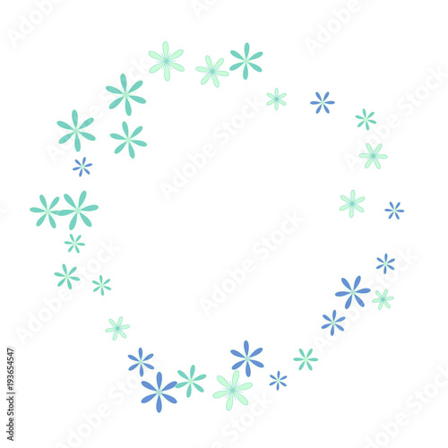 Cute Floral Pattern with Simple Small Flowers for Greeting Card or Poster. Naive Daisy Flowers in Primitive Style. Vector Background for Spring or Summer Design.