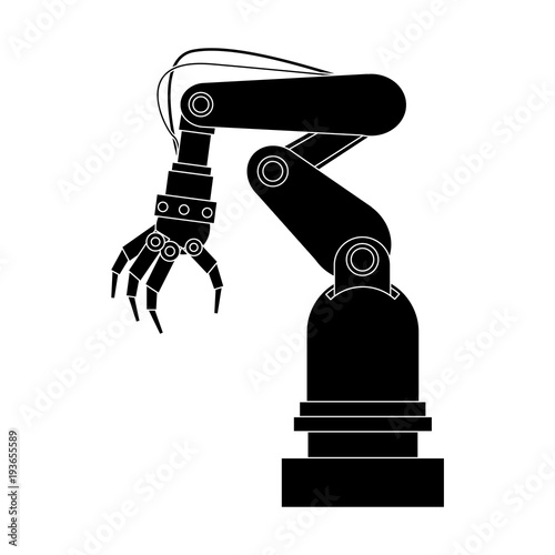 Factory robot arm icon vector illustration graphic design