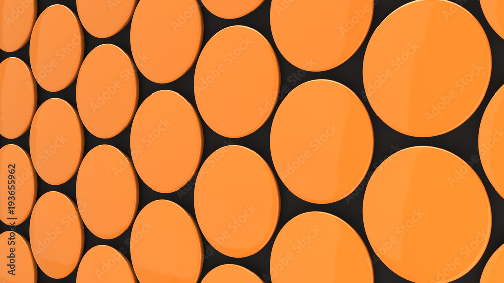 Blank orange badge on black background