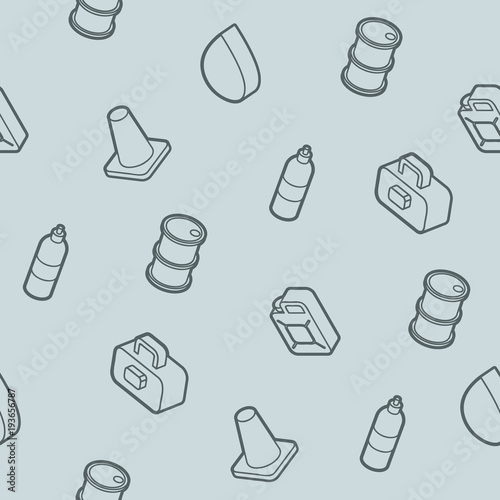 Car tuning outline isometric pattern