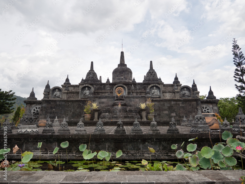 Buddhist temple Brahma Vihara Arama with statues of the gods on Bali island, Indonesia. Balinese Temple, old hindu architecture, Bali Architecture, Ancient design. Travel concept.