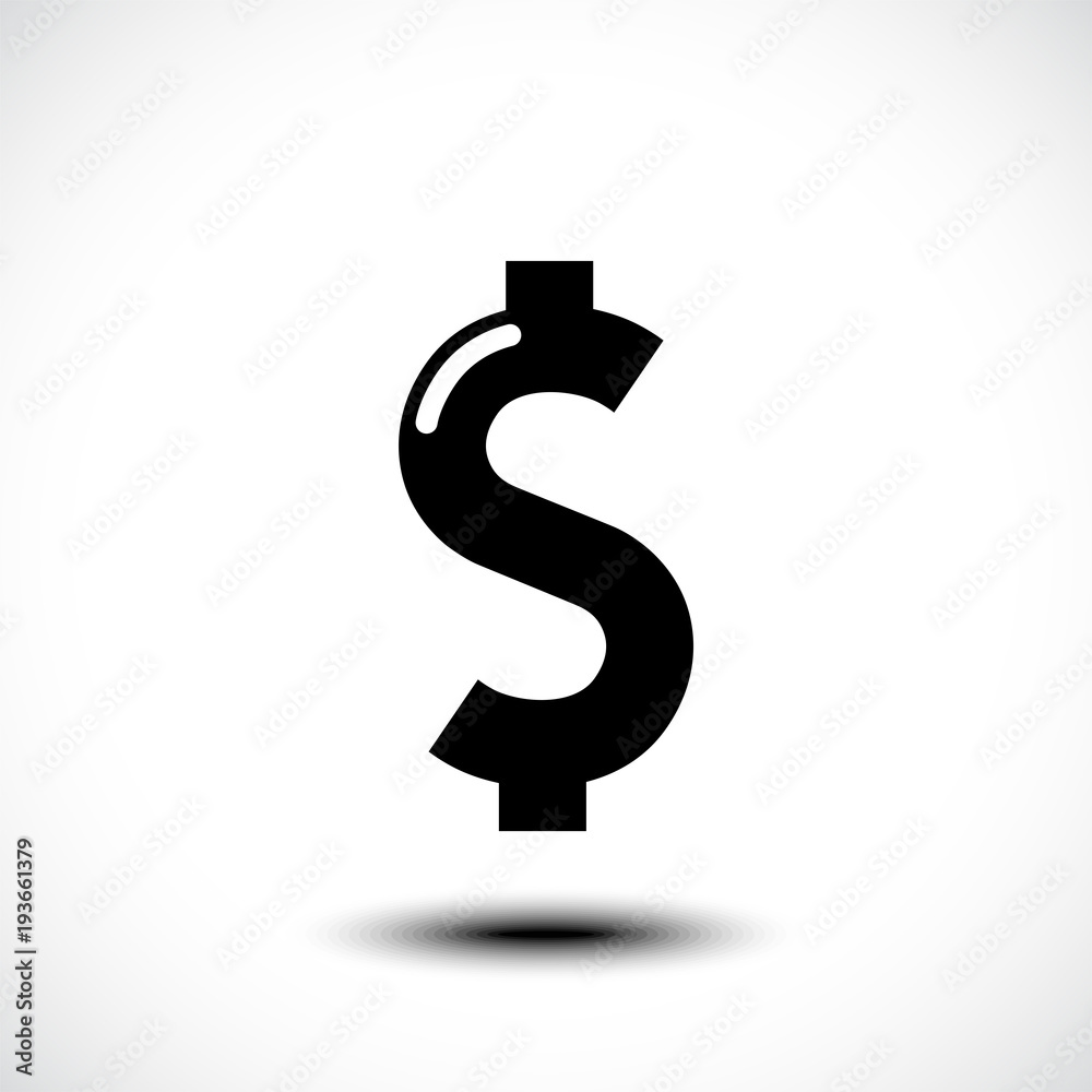 Dollar currency or dollar symbol flat icon for apps and websites. Vector illustration Dollar currency or dollar symbol flat icon for apps and websites. Vector illustration