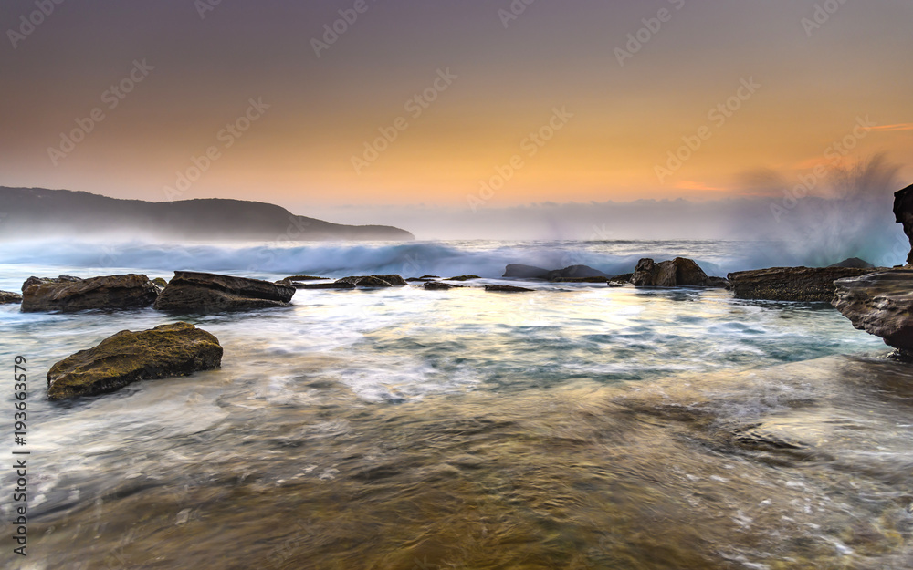 Hazy Sunrise Seascape