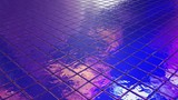 3D rendering mosaic with distorted reflection - Violet on the blue
